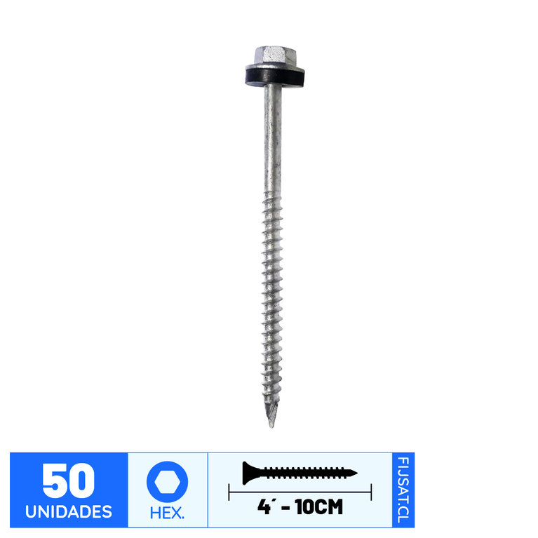 Tornillo para Techo Hexagonal L.L.S. 10-12 X 4 (50un)