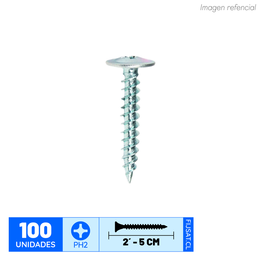 TORNILLO TRUSS 8 X 2" P.FINA ZN. (100un)
