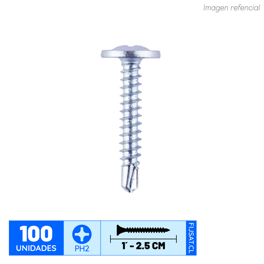 TORNILLO TRUSS 8 X 1" P.BROCA ZN. (100un)