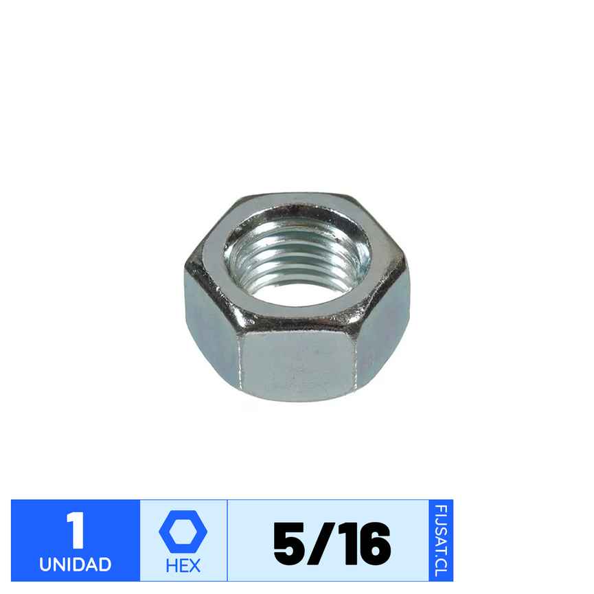 TUERCA HEX G-2 NC 5/16 ZN