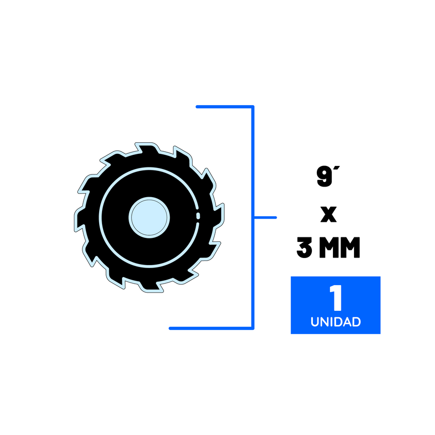 DISCO CORTE 9 X 3.0 MM INOX