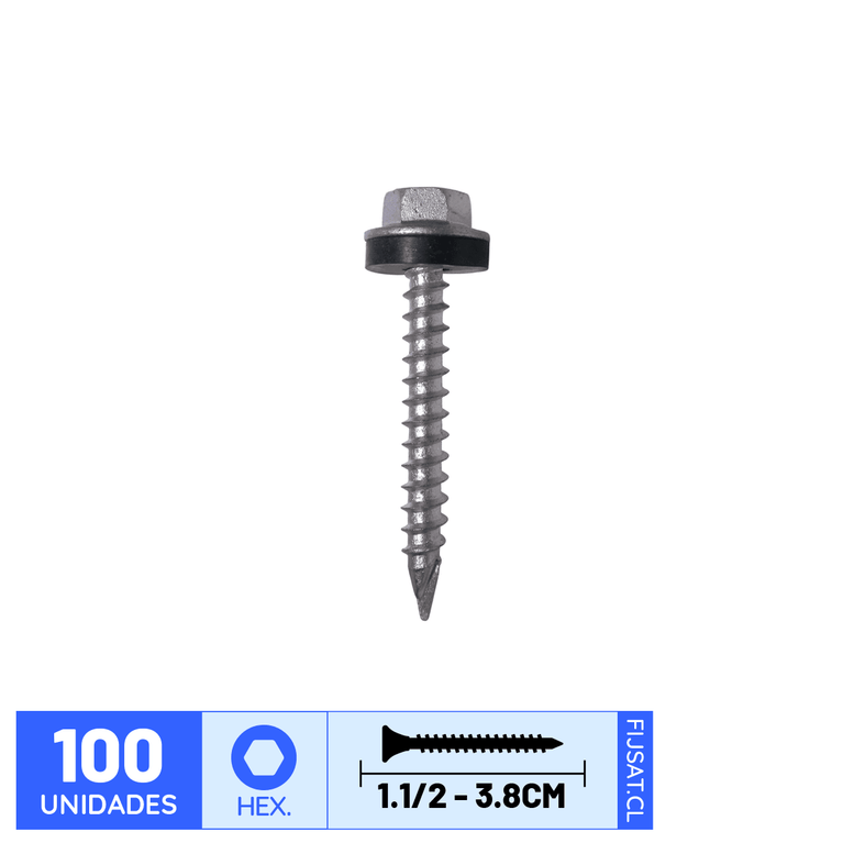 Tornillo para Techo Hexagonal L.L.S. 10-12 X 1.1/2 (100un)