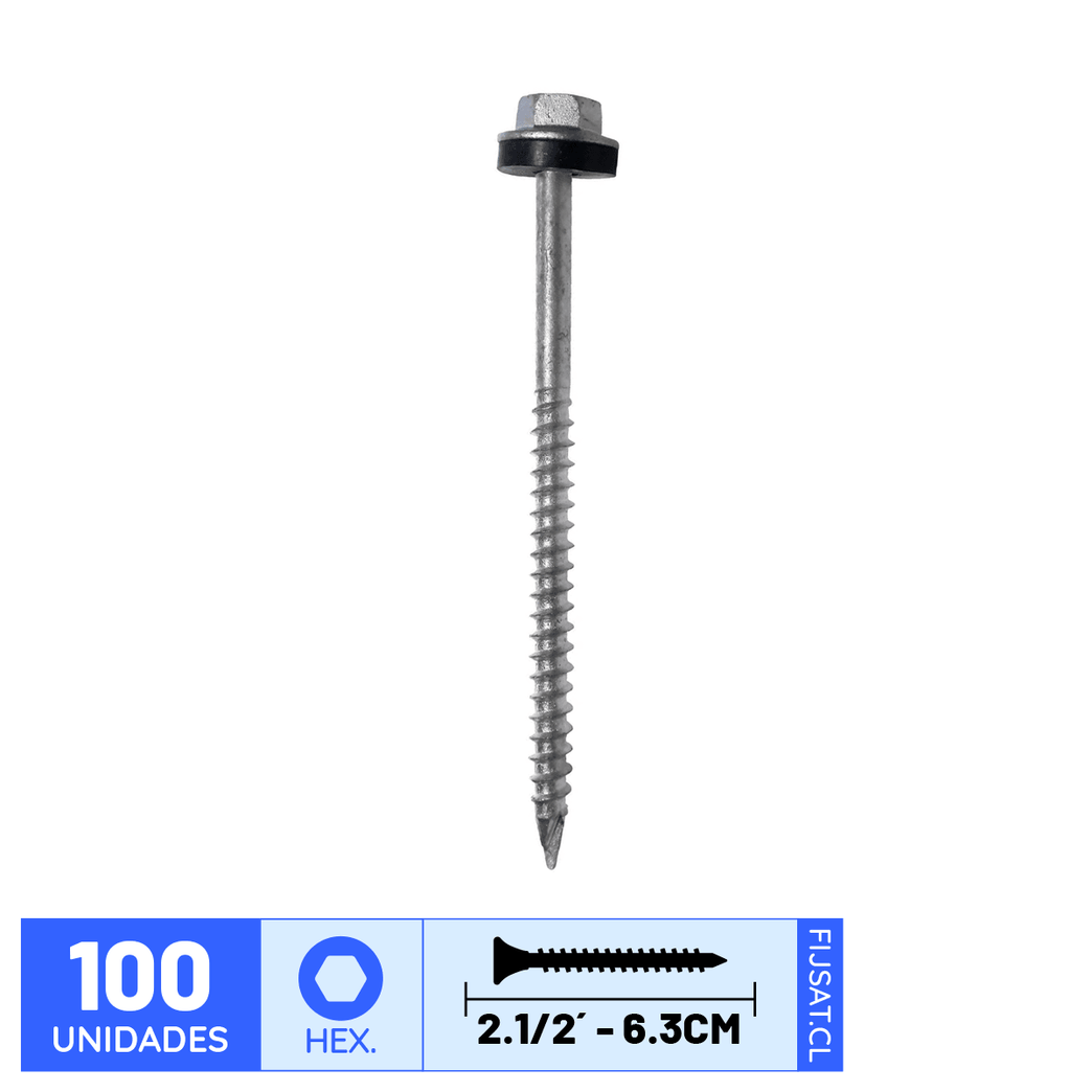 Tornillo para Techo Hexagonal L.L.S. 10-12 X 2.1/2 (100un)