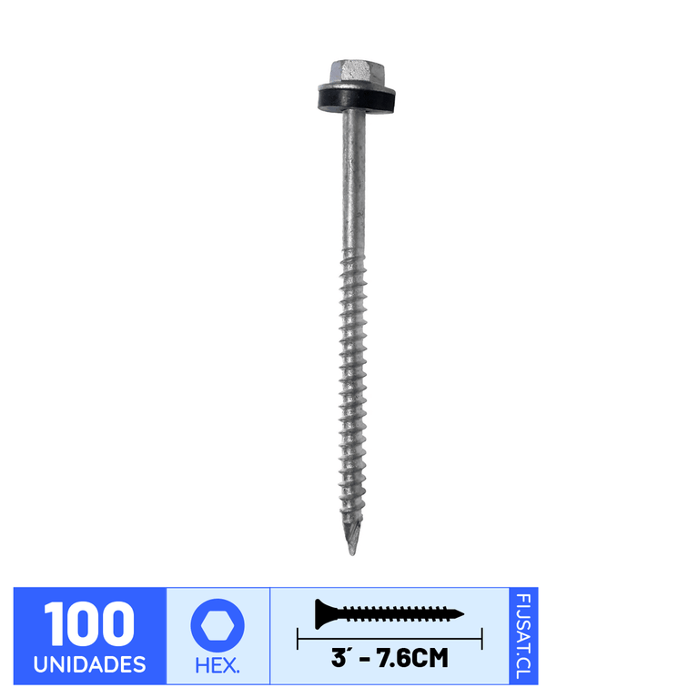 Tornillo para Techo Hexagonal L.L.S. 10-12 X 3 (50un)