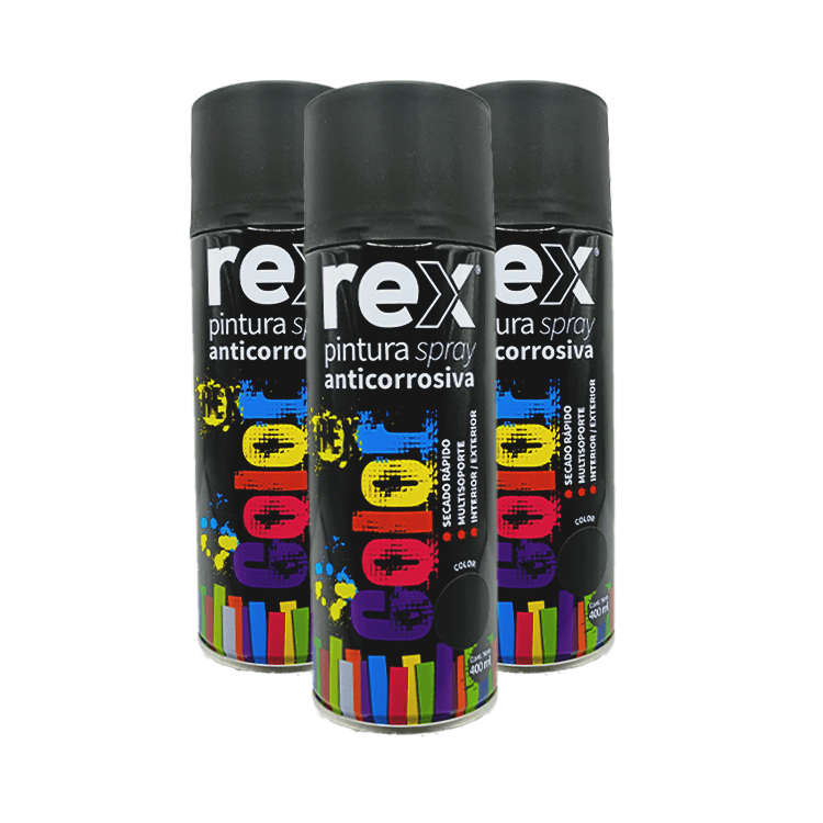 PINTURA SPRAY ANTICORROSIVO NEGRO REX