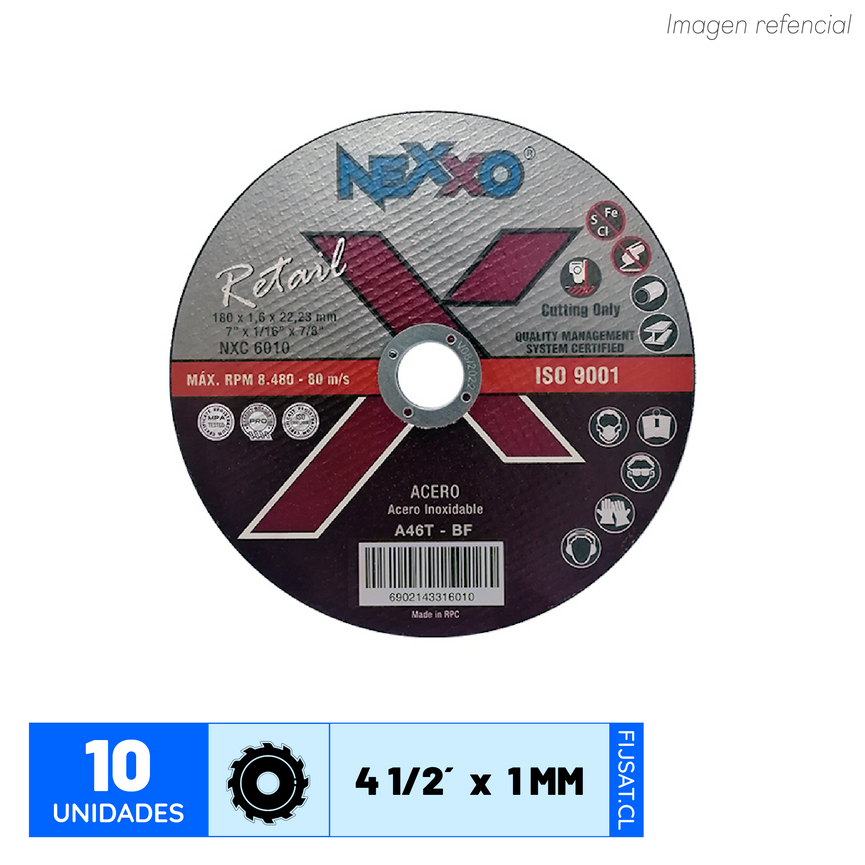 DISCO CORTE 4.1/2 - 1MM INOX 10un.