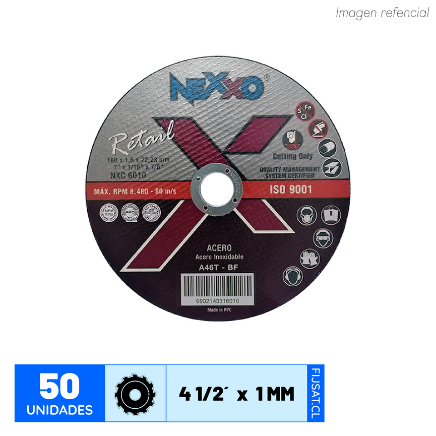 DISCO CORTE 4.1/2 - 1MM INOX 50un.