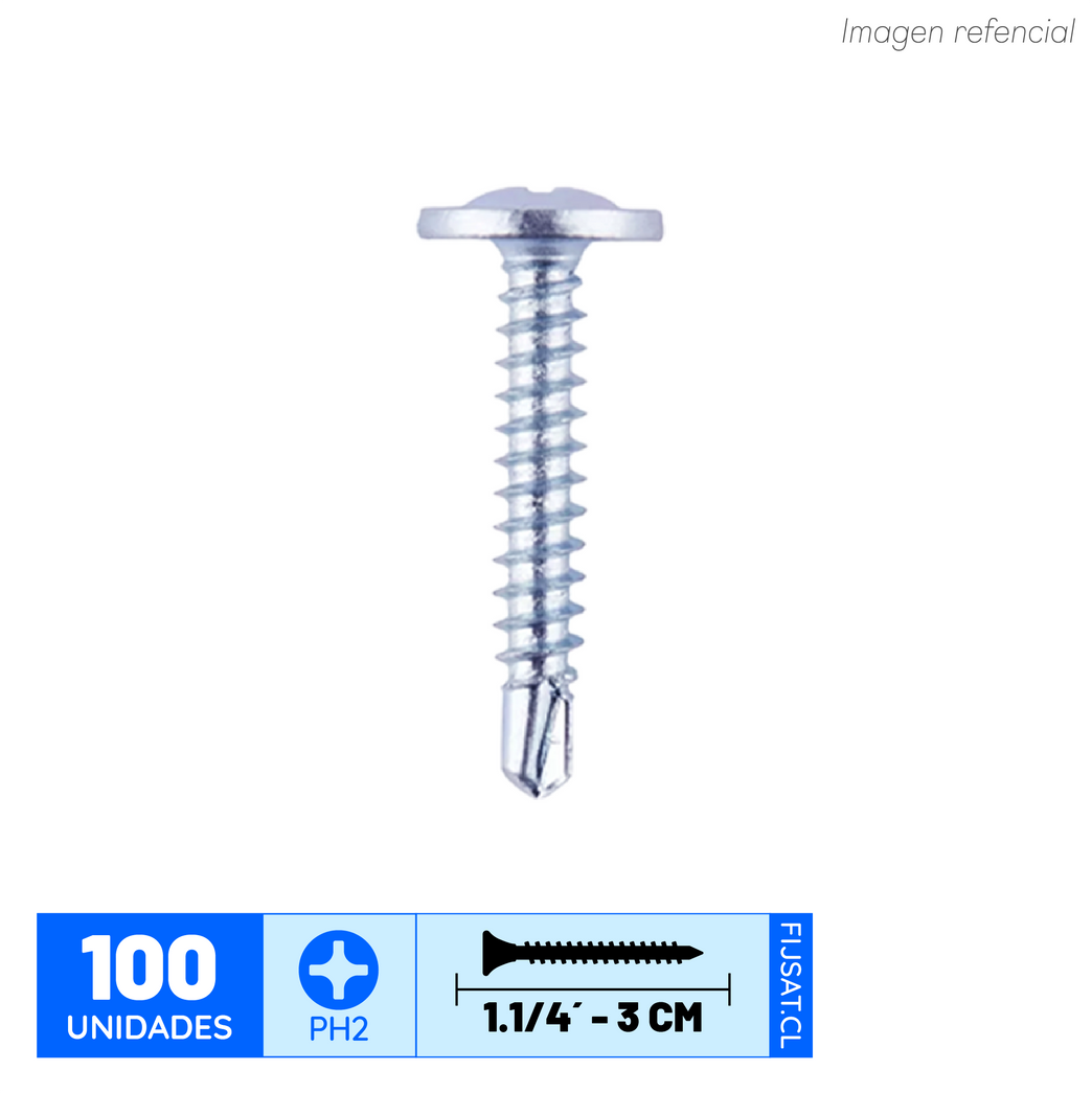 TORNILLO TRUSS 8 X 1,1/4 P.BROCA ZN. (100un)