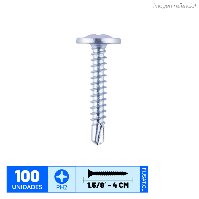 TORNILLO TRUSS 8 X 1,5/8 P.BROCA ZN. (100un)